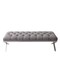 Armen Living Milo Bench in Brushed Stainless Steel finish with Gray Fabric LCMIBEGR - alternate 2